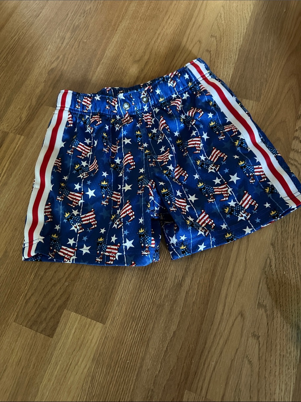 GOAT USA Kids Blue Patriotic Stars & Stripes Athletic Shorts
